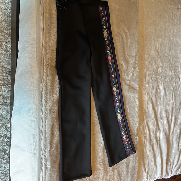 Cynthia Rowley scuba/neoprene pants with tuxedo stripe down one leg. - Picture 1 of 6